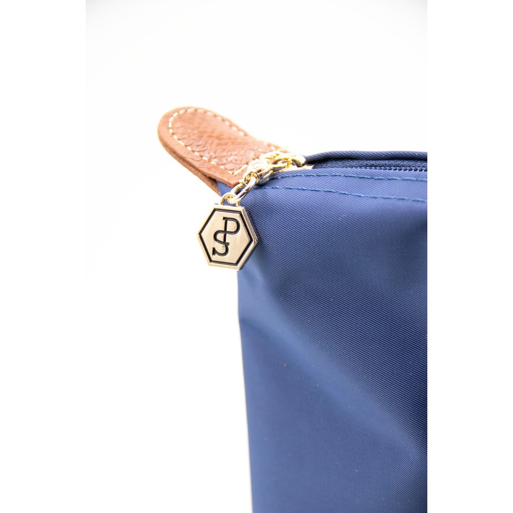 Silver Polo Μπλε Ματ Ταμπά Γυναικεία Τσάντα ώμου χρυσό κούμπωμα