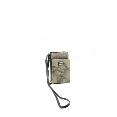 Silver Polo Χακί Γυναικείο Πορτοφόλι & Θήκη Κάρτας/Τηλεφώνου με μοτίβο χάρτης