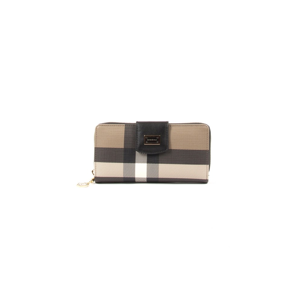 Silver Polo Καφέ-Μαύρο Γυναικείο Πορτοφόλι & Θήκη για κάρτες με τρεις θήκες SP928-1