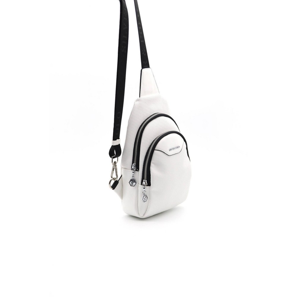 Silver Polo Λευκή Γυναικεία τσάντα Freebag με δύο θήκες SP959-8