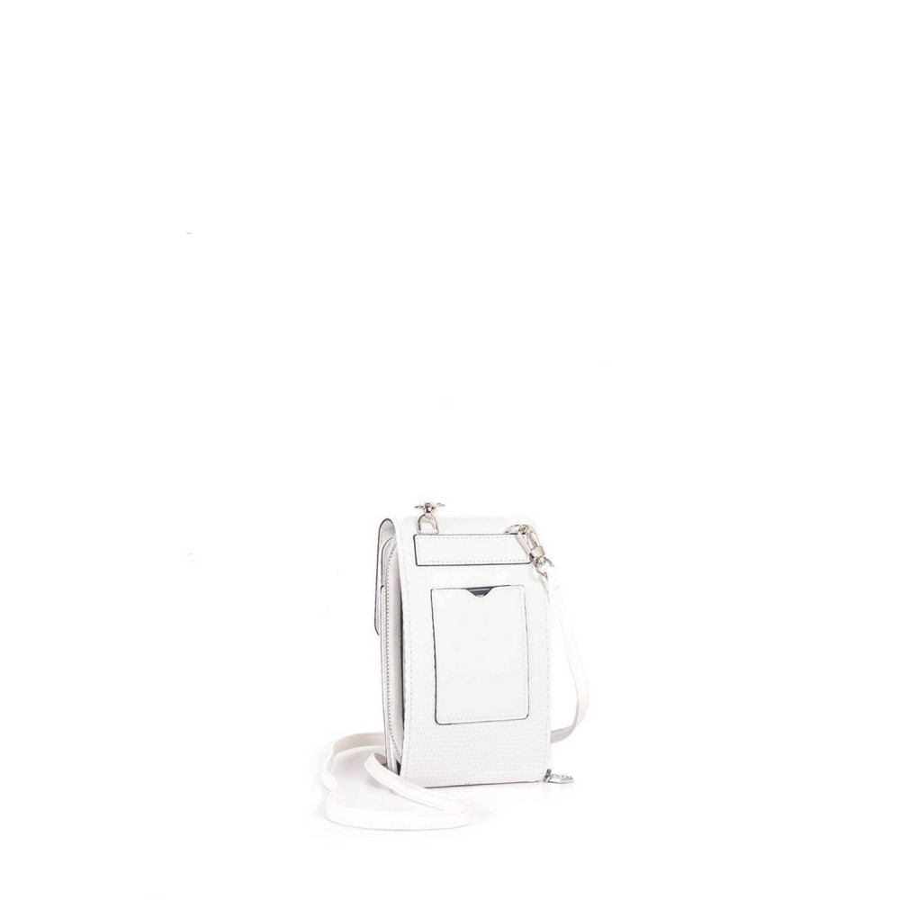 Silver Polo Λευκό Γυναικείο Πορτοφόλι & Θήκη Κάρτας/Τηλεφώνου με λουράκι και τρεις θήκες SP889-10