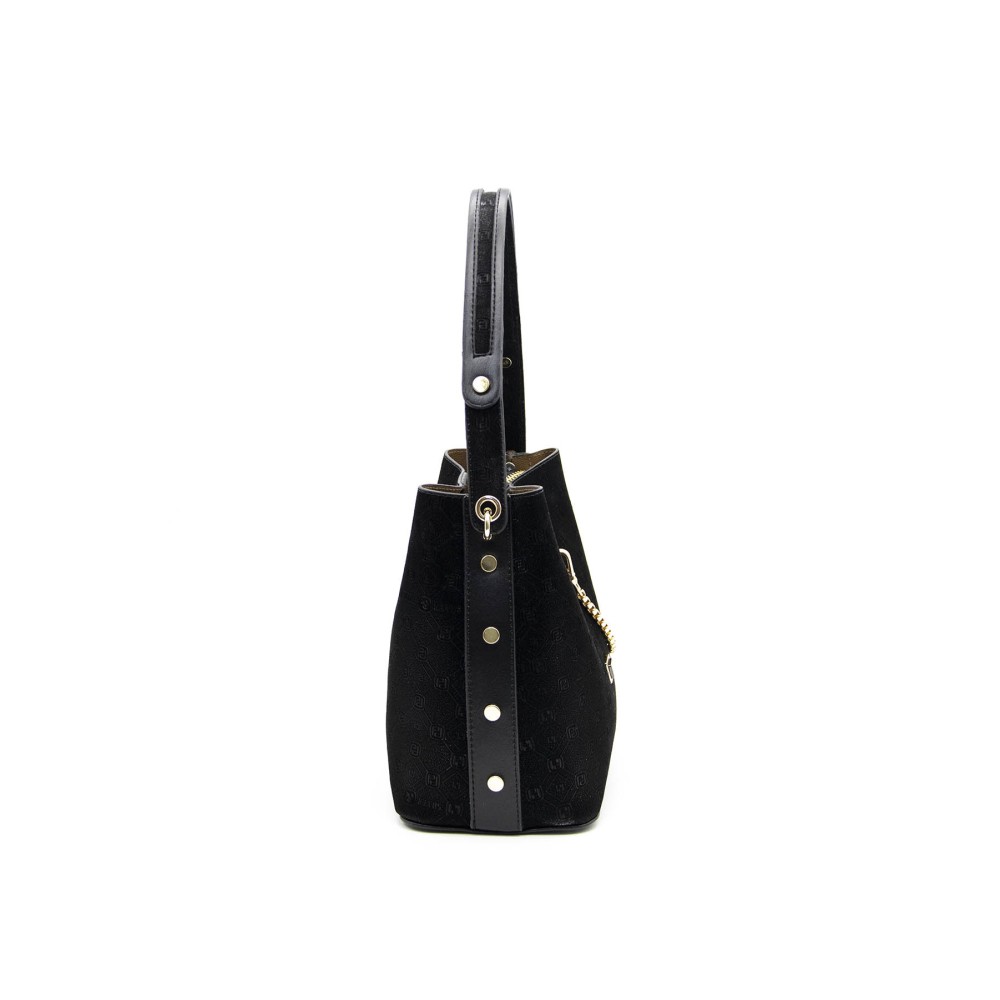 Silver Polo Μαύρη Γυναικεία τσάντα ώμου με τρεις θήκες SP1068-2