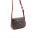 Silver Polo Μαύρη-Κόκκινη Γυναικεία Τσάντα χιαστί με τρεις θήκες SP1060-2