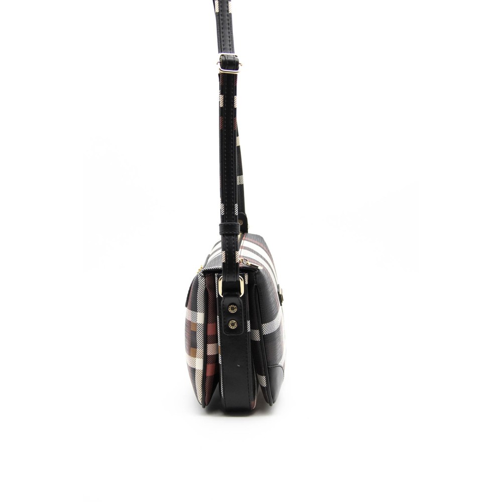 Silver Polo Μαύρη-Μπεζ Γυναικεία Tσάντα χιαστί/Messenger με πέντε θήκες SP784-1