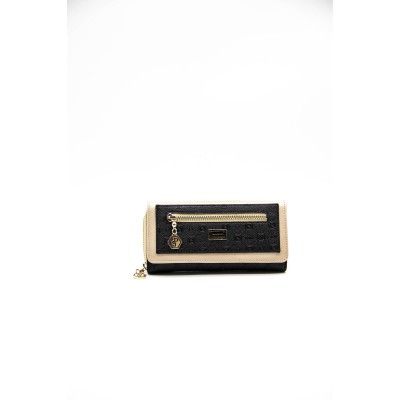 Silver Polo Μαύρο Ασημί Γυναικείο Πορτοφόλι & Θήκη Κάρτας με δύο θήκες