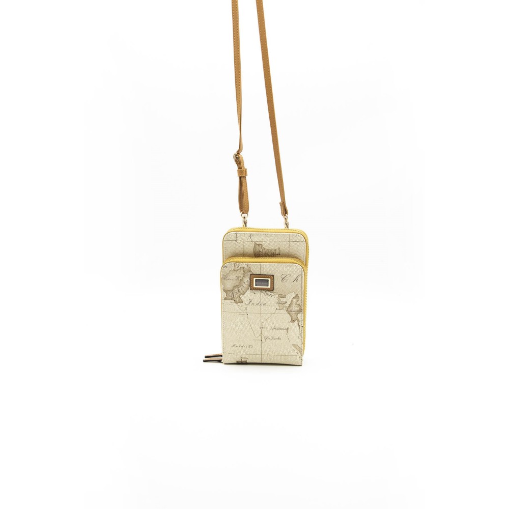 Silver Polo Μπεζ Γυναικείο Πορτοφόλι & Θήκη Κάρτας/Τηλεφώνου με λουράκι και δύο θήκες SP1011-9