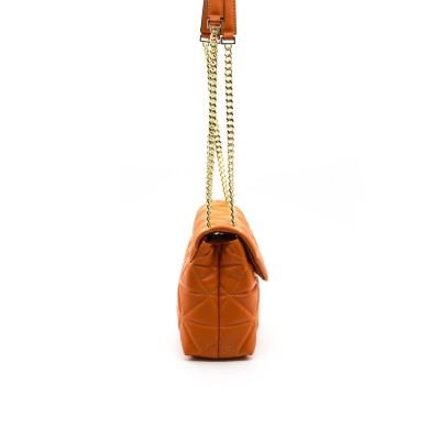 Silver Polo Πορτοκαλί Γυναικεία τσάντα χιαστί με δύο θήκες
