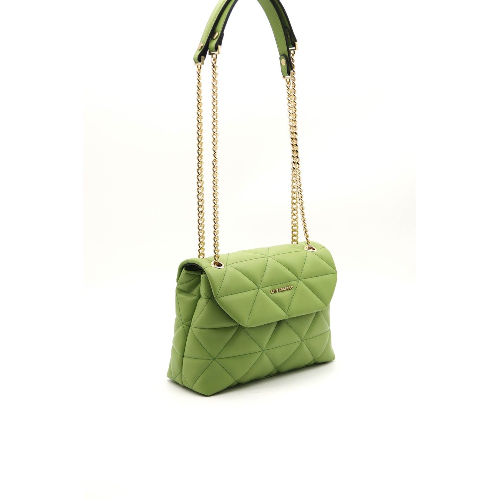 Silver Polo Πράσινη Γυναικεία τσάντα χιαστί με δύο θήκες SP1001-7