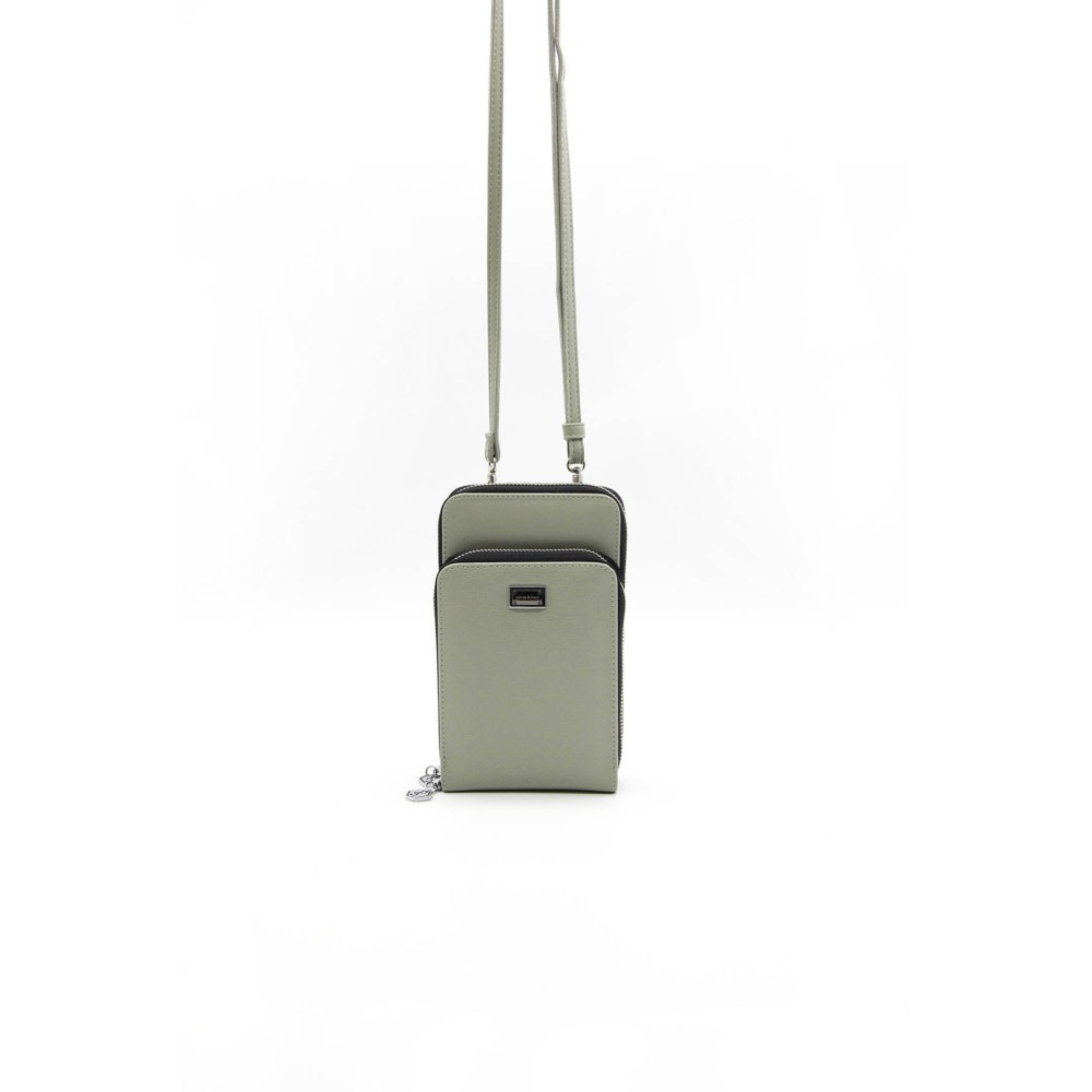 Silver Polo Πράσινο της Ελιάς Γυναικείο Πορτοφόλι & Θήκη Κάρτας/Τηλεφώνου με λουράκι και δύο θήκες SP1011-12
