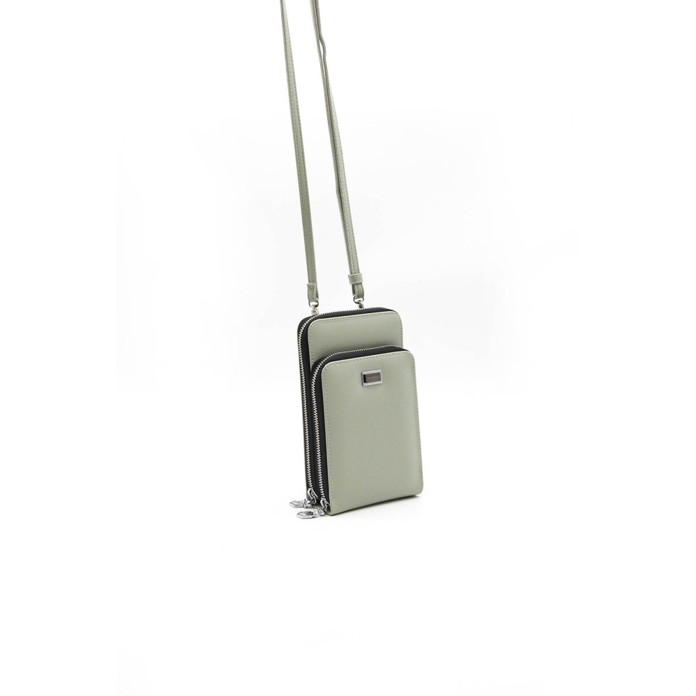Silver Polo Πράσινο της Ελιάς Γυναικείο Πορτοφόλι & Θήκη Κάρτας/Τηλεφώνου με λουράκι και δύο θήκες SP1011-12