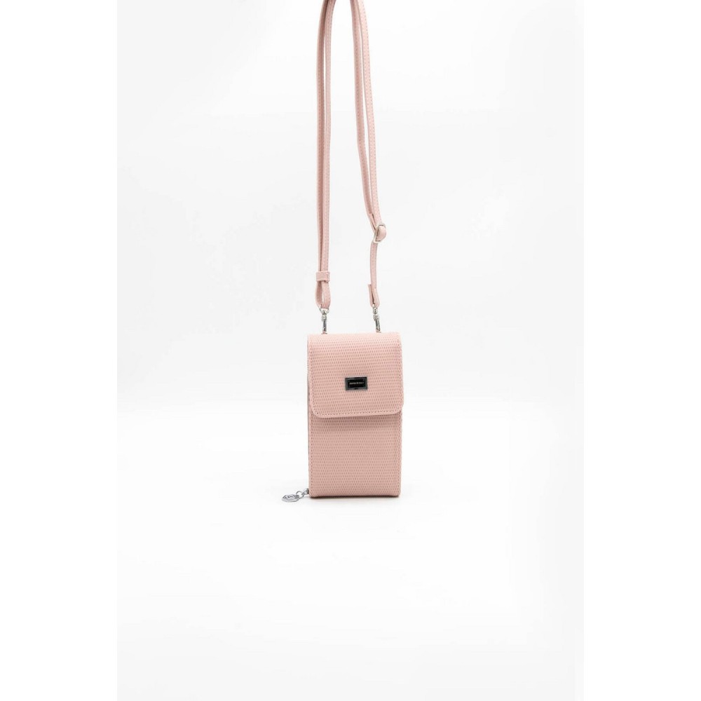 Silver Polo Ροζ Γυναικείο Πορτοφόλι & Θήκη Κάρτας/Τηλεφώνου με λουράκι και τρεις θήκες SP889-12